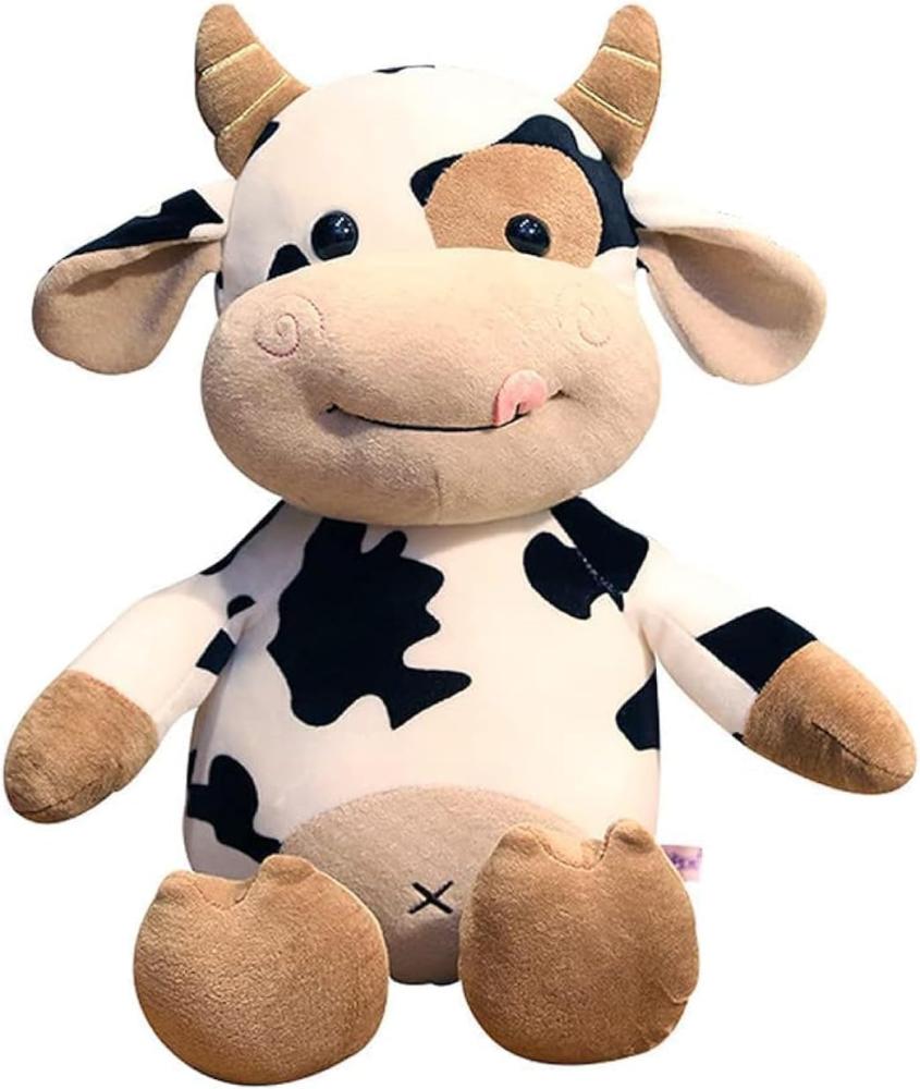 Cow Plush Toy 16 Inch Stuffed Animal Throw Plushie Pillow Doll, Soft Fluffy Hugging Cushion, Gift for Every Age and Occasion