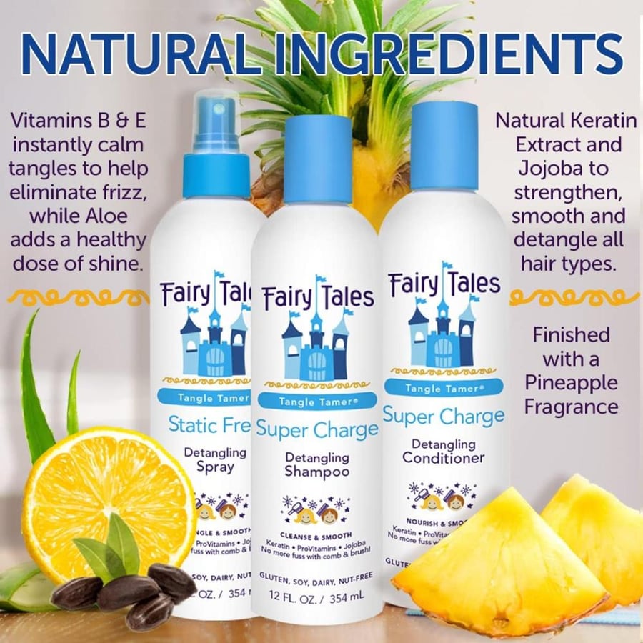 Fairy Tales Tangle Tamer Detangling Spray for Kids - Ultra Moisturizing and Anti Frizz Protection - Paraben Free, Sulfate Free - 12 Oz