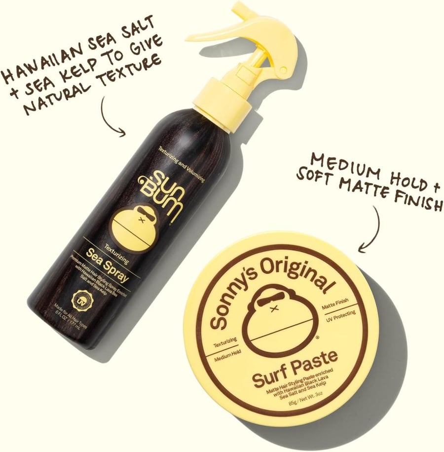 Sun Bum Sea Salt Spray | Texturizing and Volumizing With UV Protection | Matte Finish, Medium Hold | for All Hair Types | 6 FL OZ Bottle
