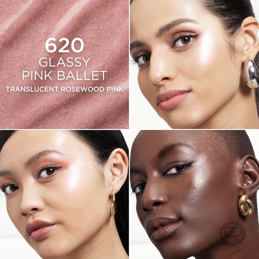 L'Oreal Paris True Match Lumi Le Glass Highlighter Stick, Reflective, Translucent, Glassy Highlighter for Face and Body, 620 Pink Ballet, 0.25 Oz