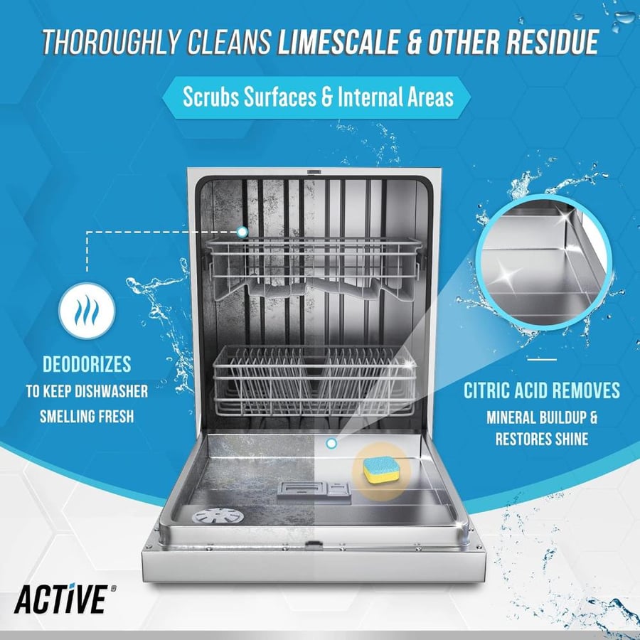 Dishwasher Cleaner And Deodorizer Tablets 24 Pack Deep Cleaning Descaler Pods Formulated To Clean Dish Washer Machine, Heavy Duty And Septic Safe, Natural Remover For Limescale, Hard Water,