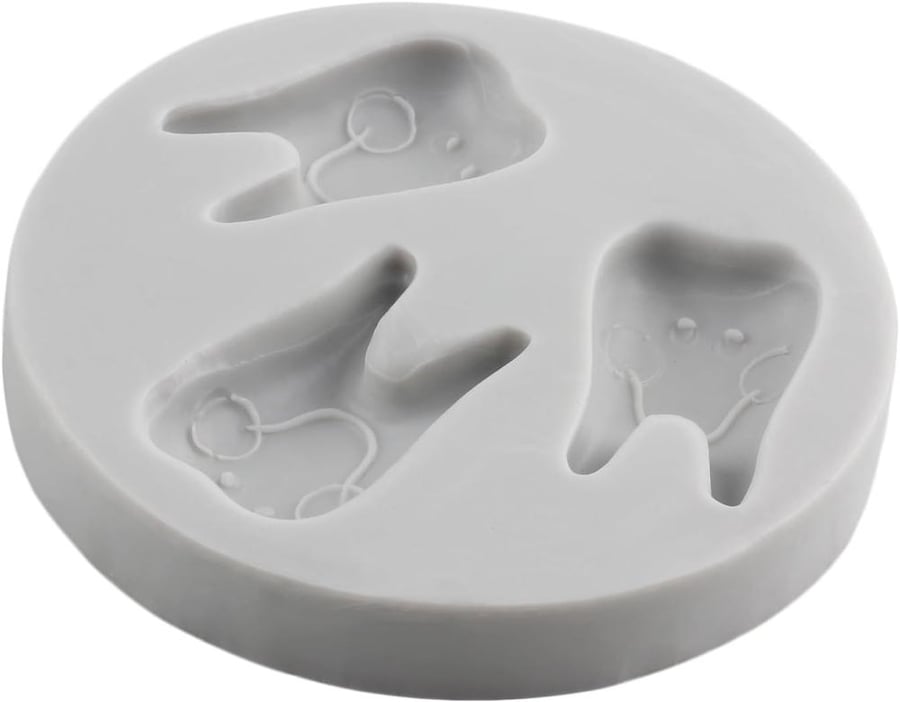 Tooth Silicone Moulds Funny Teeth Fondant Mould for Cake Decorating Cupcake Topper Chocolate Gum Paste Candy Polymer Clay
