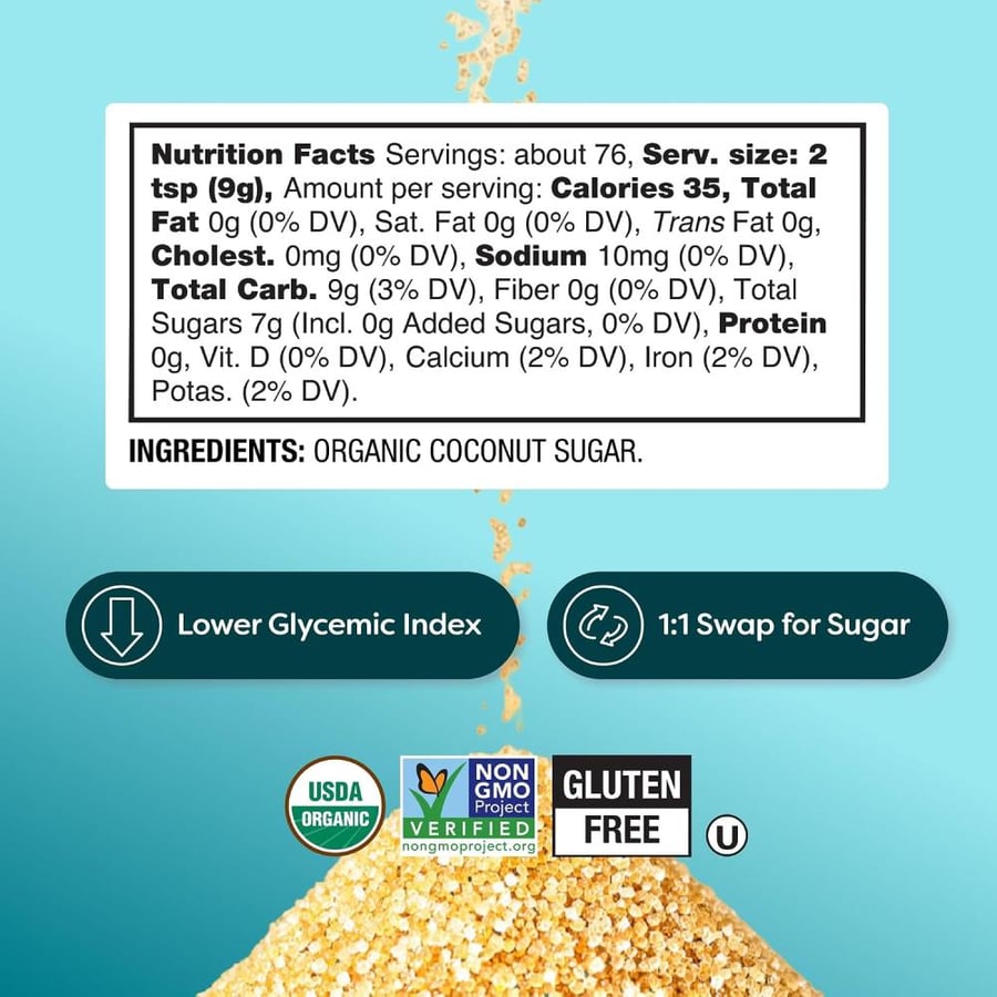 Betterbody Foods Organic Coconut Palm Sugar, Gluten-Free, Non-gmo Sweetener Substitute, 1.5 Lbs., 128002