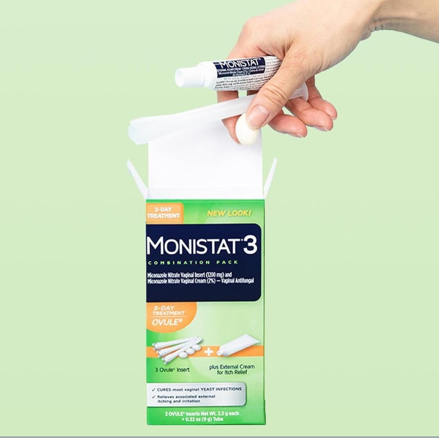 MONISTAT 3-Dose Yeast Infection Treatment, 3 Ovule Inserts & External Itch Cream