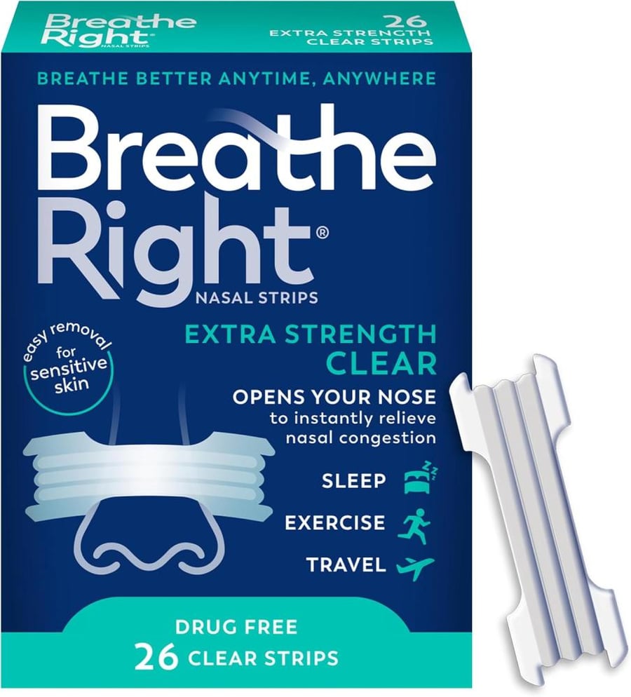 Breathe Right Extra Clear for Sensitive Skin, 26 Count