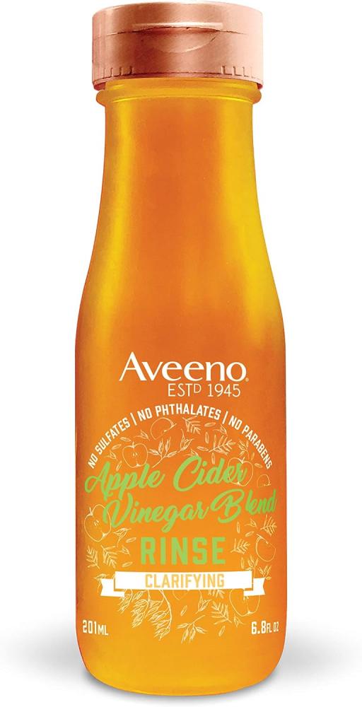Aveeno Apple Cider Vinegar Clarifying In-Shower Rinse for Balanced, Shiny Hair - Sulfate-Free, pH-Balancing Treatment for Oily or Dull Hair, Paraben & Dye-Free, 6.8 Fl Oz