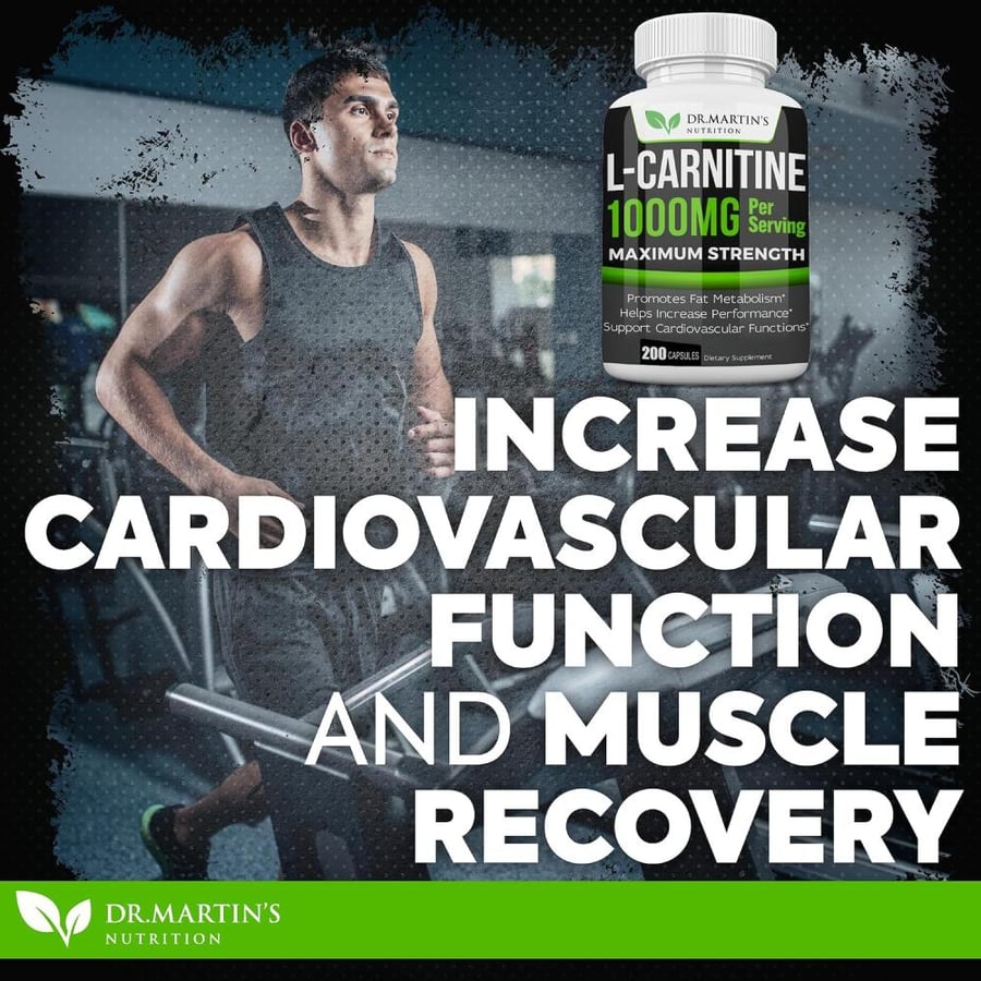 DR. MARTIN’S Extra Strength L-Carnitine Capsules (200 Pieces, 1000mg)