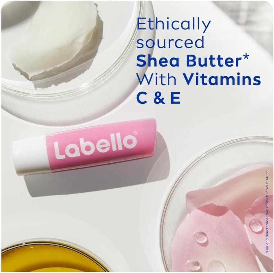 LABELLO Lip Balm, Moisturising Lip Care, Soft Rose, 4.8g
