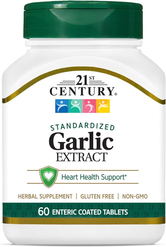 21st Century Garlic Extract Standardized - 60 Enteric Coated Tablets