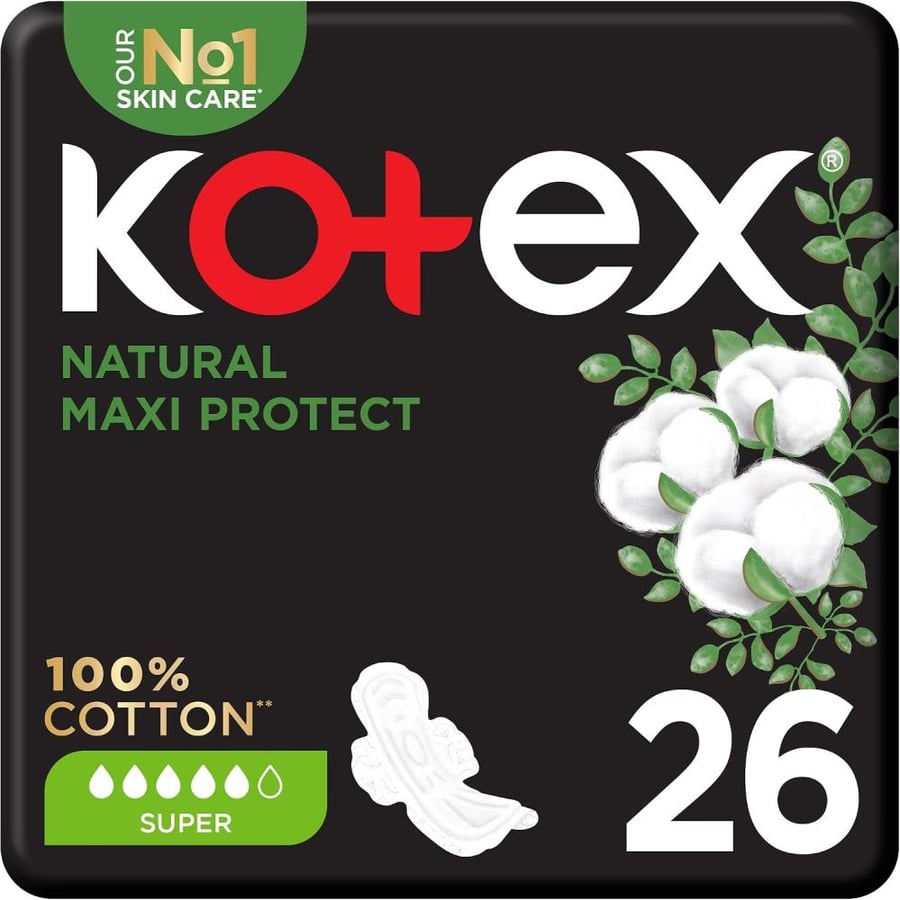 Kotex Maxi Protect Cotton Super 26 Pads