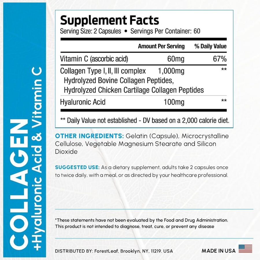 ForestLeaf Advanced Collagen Supplement, 120 Veggie Capsules