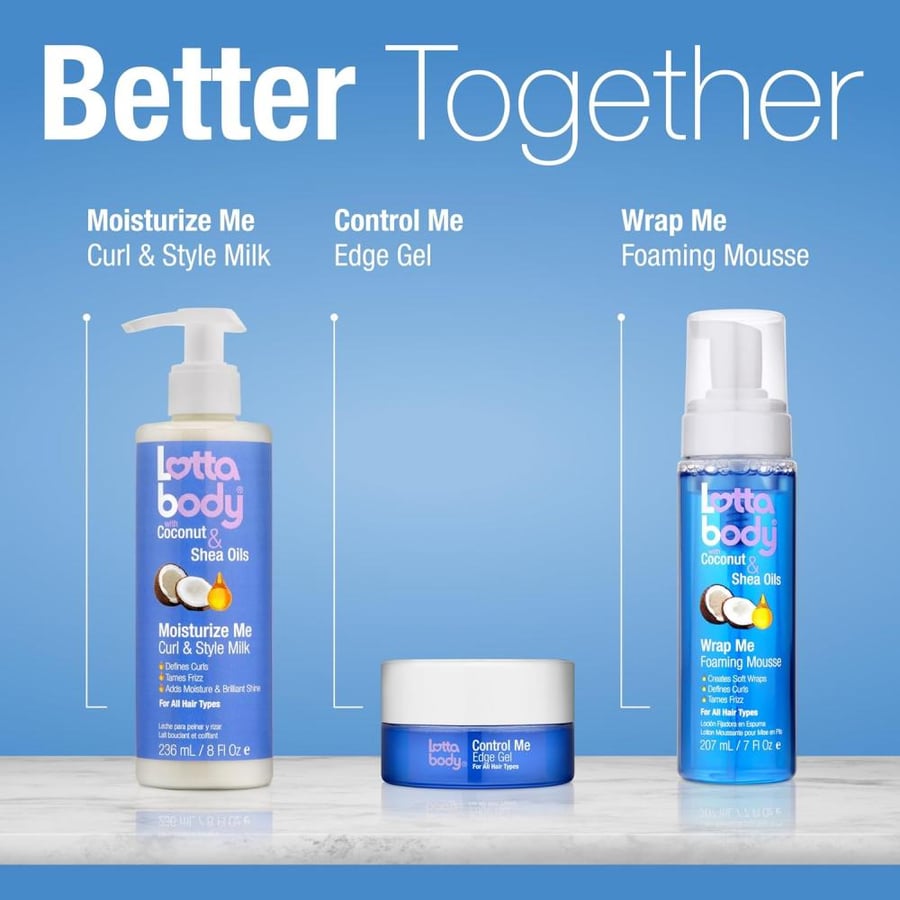 Lotta Body, Coconut Oil and Shea Moisturize Me Curl & Style Milk, Defines Curls, Anti Frizz, Adds Moisture & Shine 8 Fl Oz