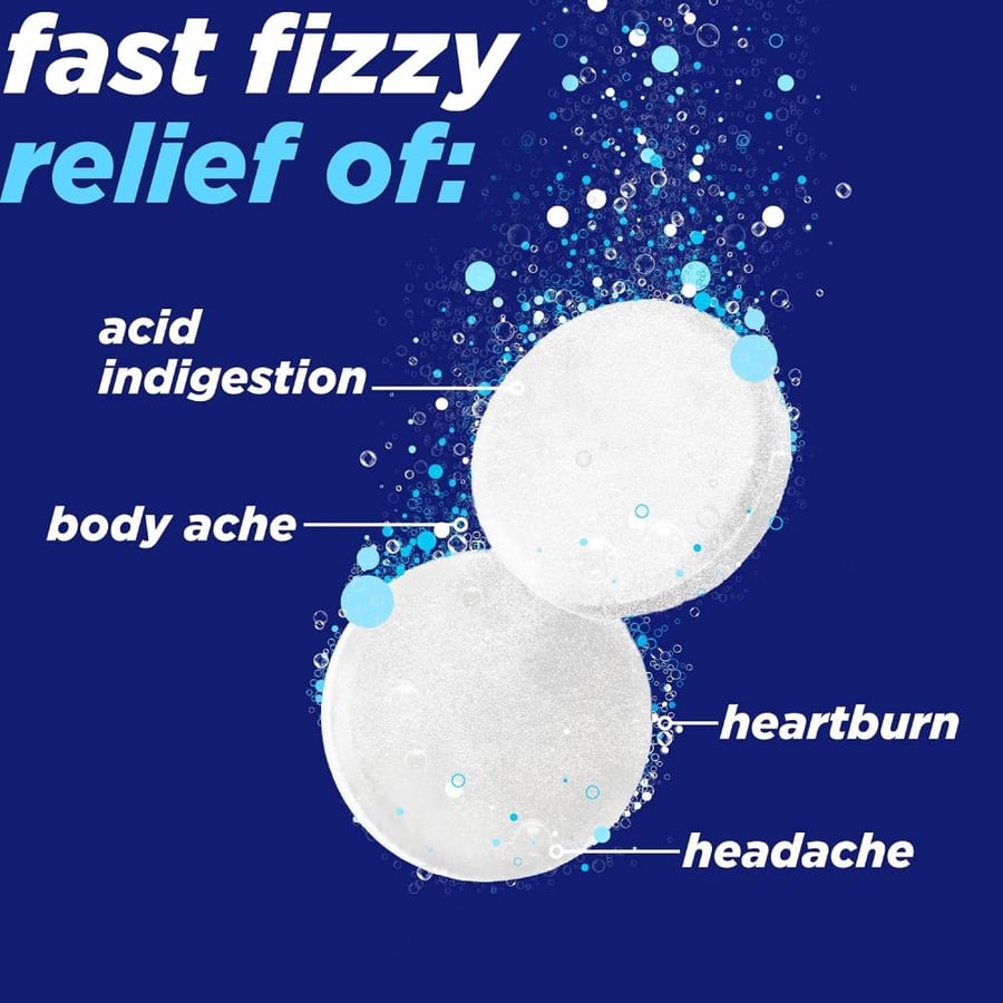 Alka-Seltzer Original Effervescent Tablets - Fast Relief of Heartburn, Upset Stomach, Acid Indigestion with Headache and Body Aches - 72 Count