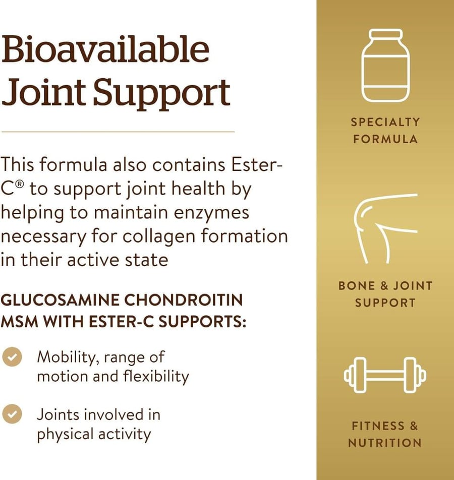 Solgar Glucosamine Chondroitin MSM with Ester-C Tablets - 180