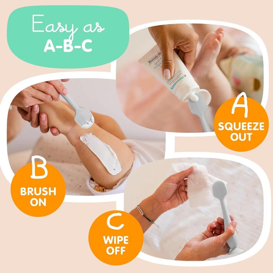 Baby Bum Brush Bumco 2-PACK Diaper Cream Spatula - FULL-SIZE + MINI with TRAVEL CASE - Diaper Cream Applicator for Baby - Baby Necessities - Suitable for Aquaphor, Desitin - Gray