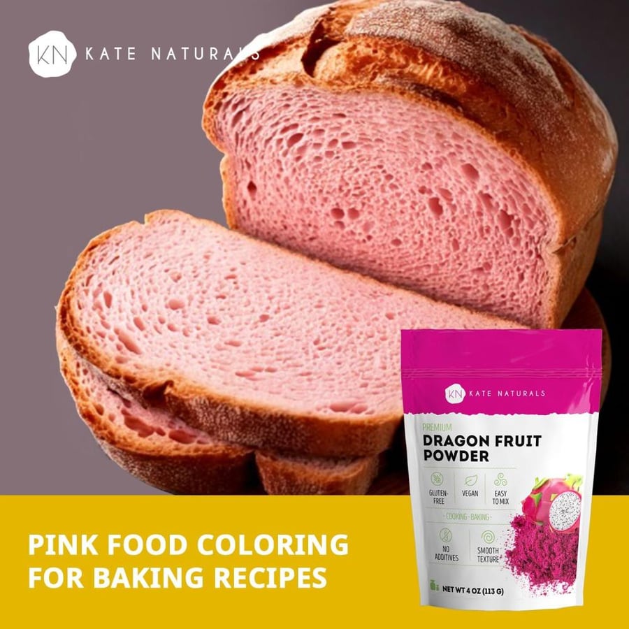 Kate Naturals Dragon Fruit Powder for Baking & Drinks (4oz)