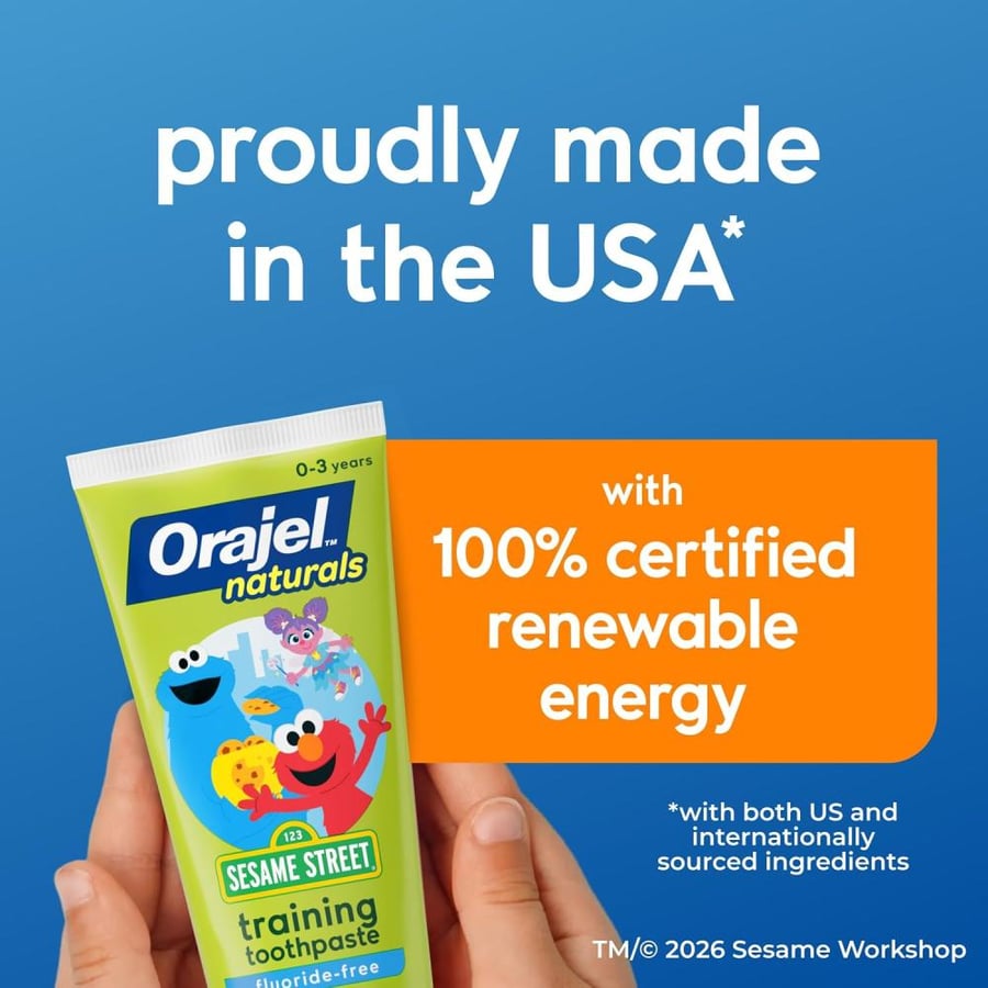 Orajel Kids Elmo Training Toothpaste Fluoride-Free 1 Pediatrician Recommended Fluoride-Free Toothpaste 1.5oz Tube