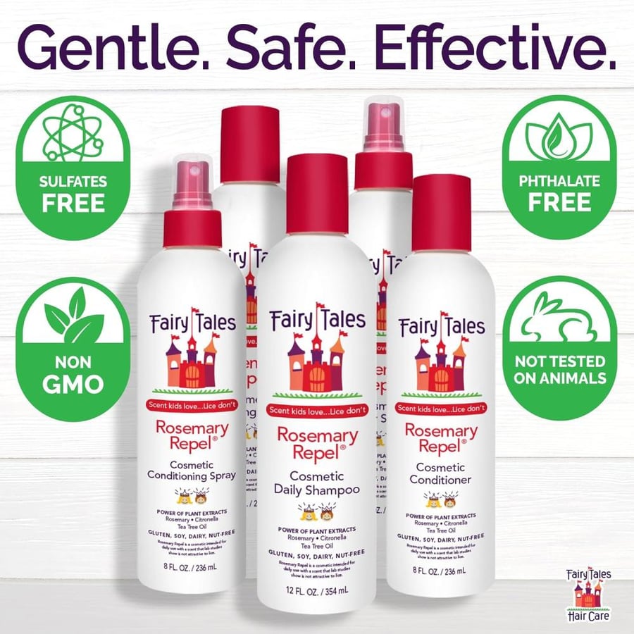 Fairy Tales Rosemary Repel Daily Kid Leave-in Conditioning Spray- Conditioning Lice Spray for Kids for Lice Prevention, 8 Fl Oz (Pack of 2)
