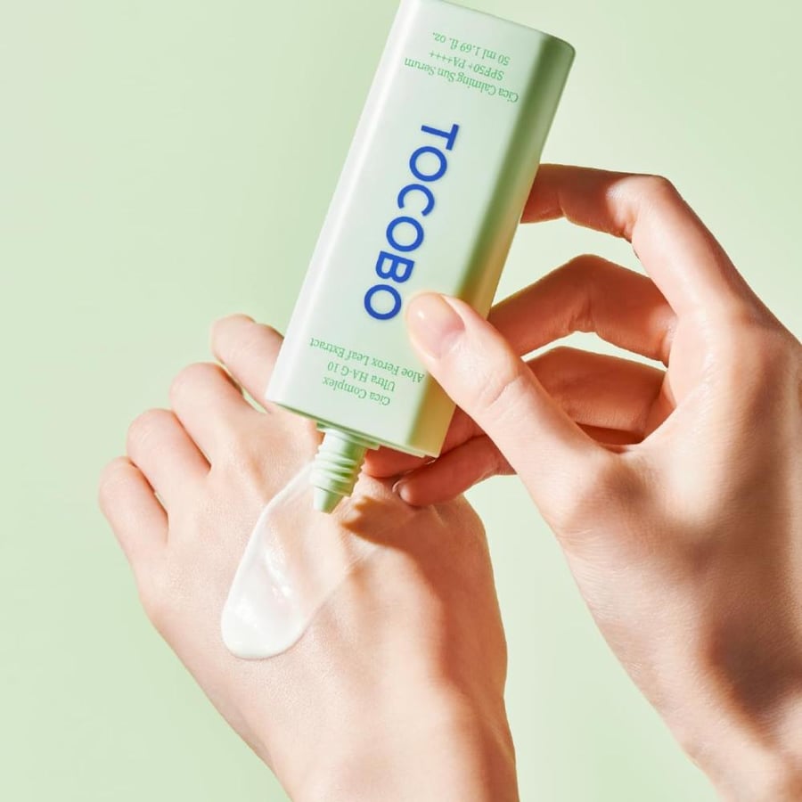 TOCOBO Cica Calming Sun Serum SPF50 PA++++ 50 ml 1.69 fl. oz - Fermented Cica Complax, Cape Aloe Leaf Extract, Soothing Overheated Skin, Reduces Skin Tempetature