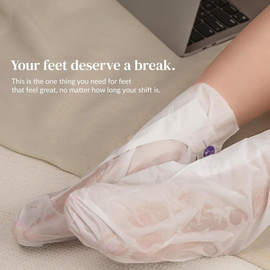Epielle Intensive Repairing Masks for Hand and Foot - 6 Glove & 6 Socks Dry Hand, Dry & Cracked Heel to Toe Spa Masks Coconut Oil + Milk Extract,Mothers Day Gifts