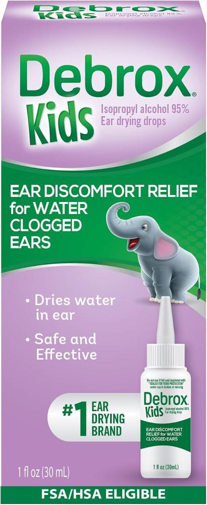 Debrox Kids Ear Discomfort Relief Drops for Water Clogged Ears, 1 Fl Oz