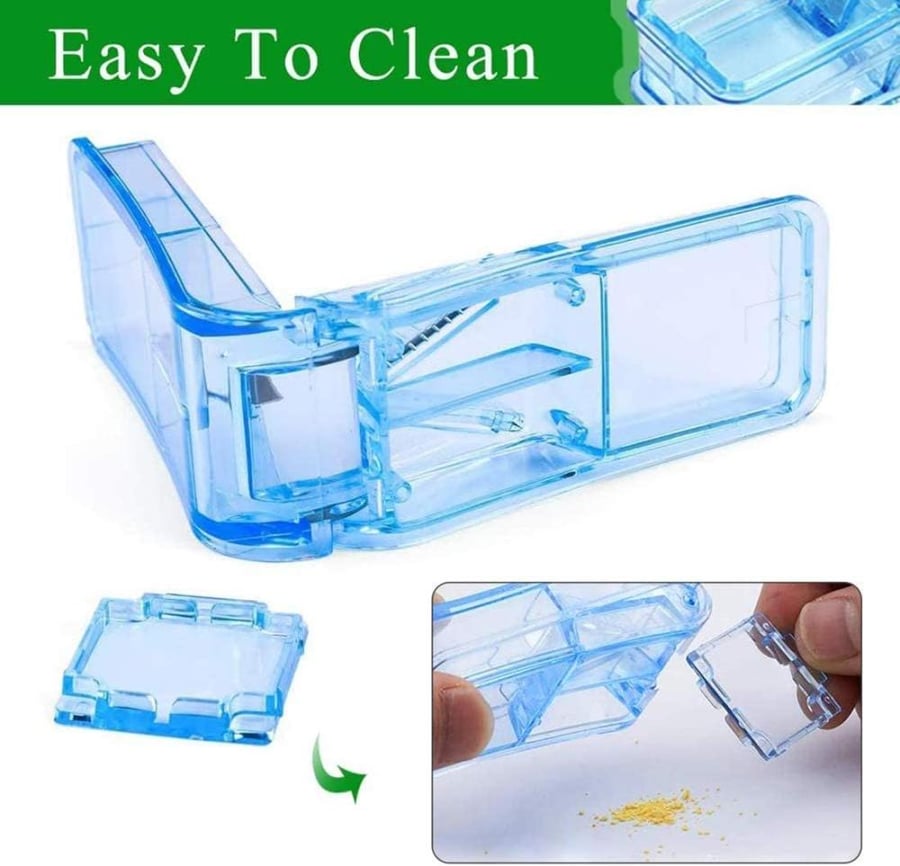 Pill Splitter Cutter with Grip for Small and Large Medication, Easy Cut Pill Splitter and Crusher, Travel Medicine Box, Portable Pill Cutter Splitter