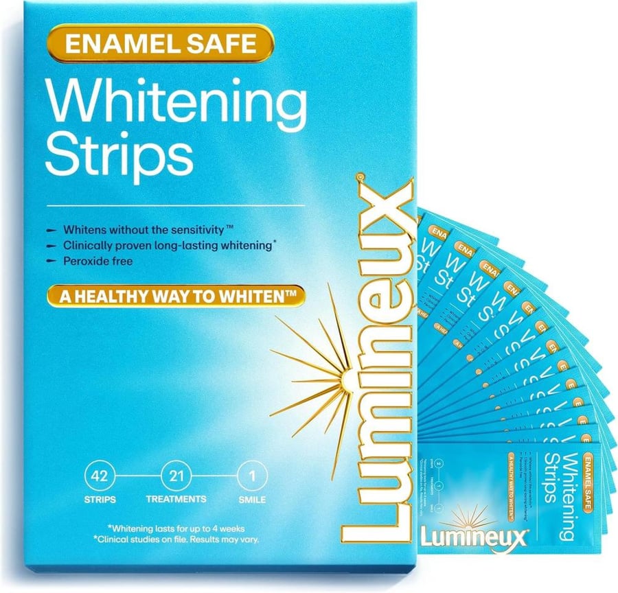 Lumineux Teeth Whitening Strips 21 Treatments - Enamel Safe for Whiter Teeth - Whitening Without the Sensitivity - Dentist Formulated and Certified Non-Toxic - Sensitivity Free