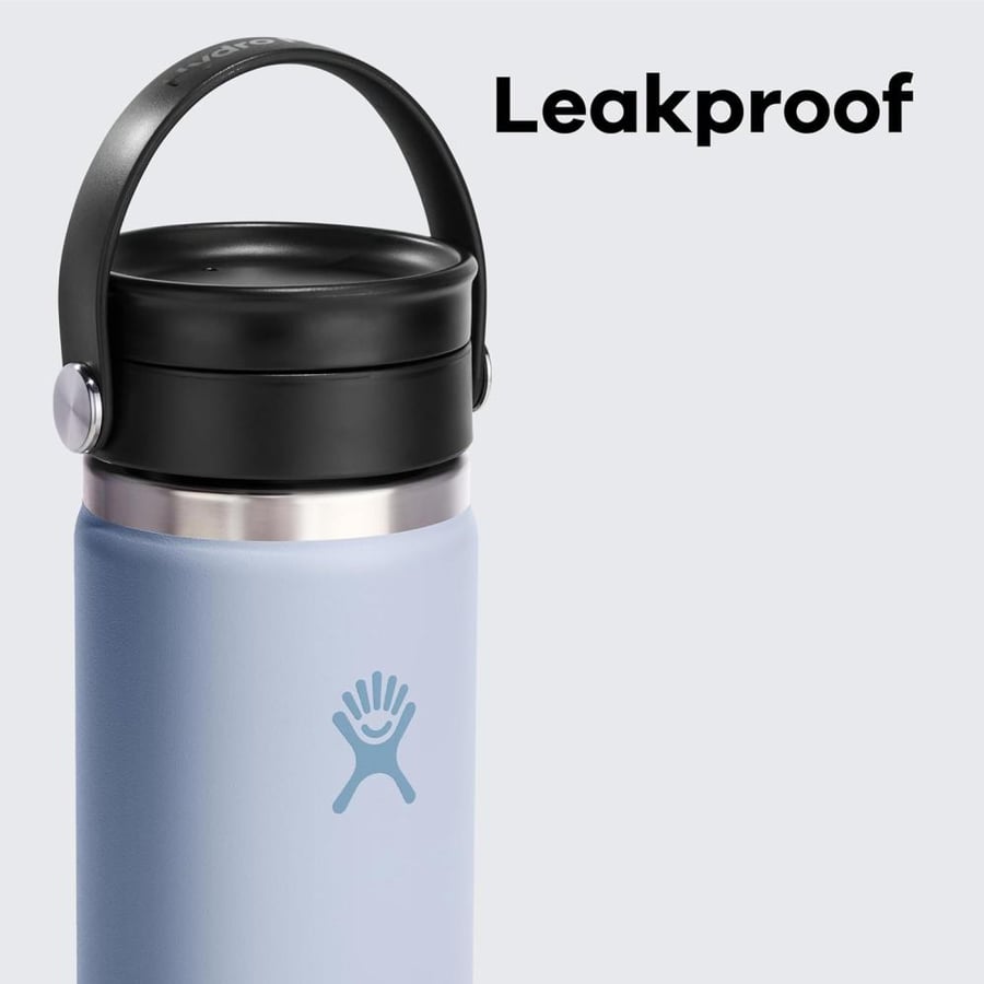 Hydro Flask Wide Mouth with Flex Sip Lid | 16 oz Insulated Water Bottle & Travel Coffee Mug | TempShield Double Wall Vacuum Insulated | Leakproof, BPA-Free, Stainless Steel | Dishwasher Safe