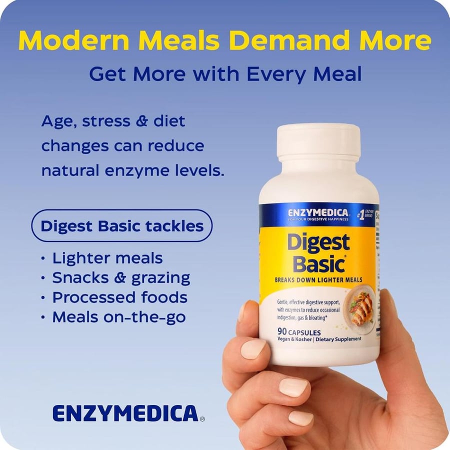 Enzymedica, Digest Basic, Essential Enzyme Formula, 90 Capsules