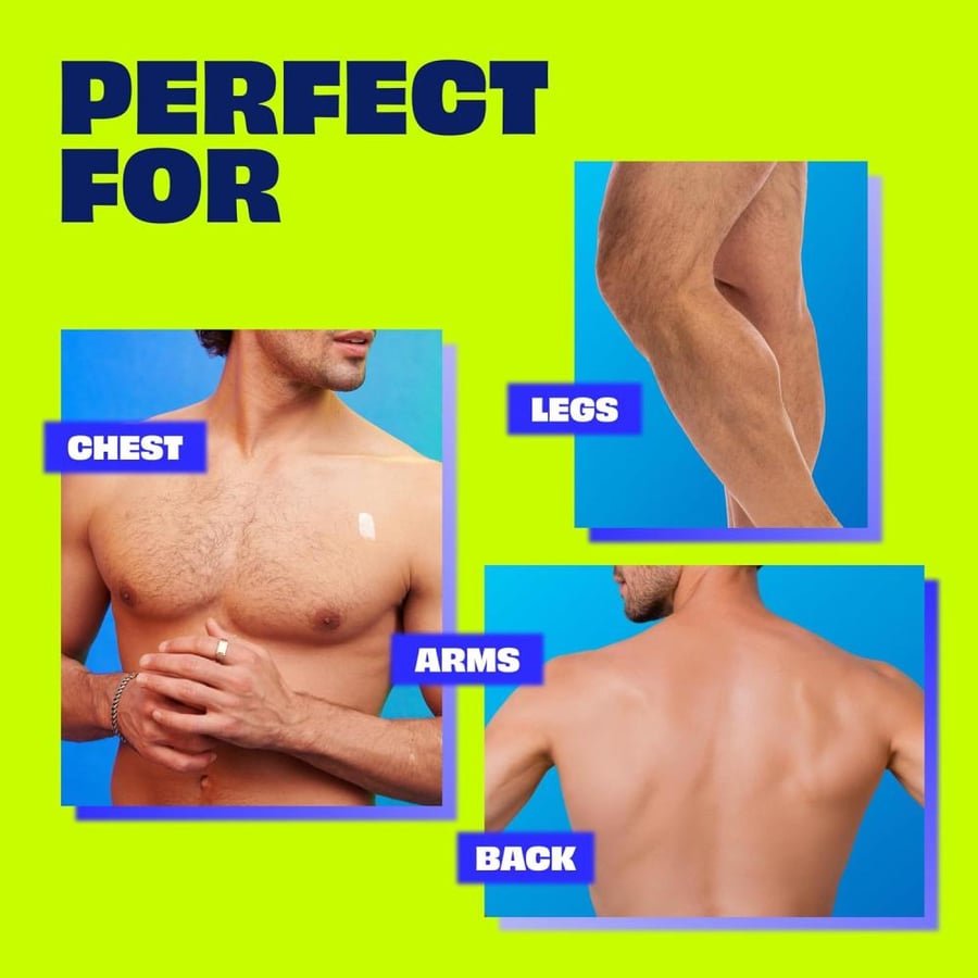 Nair Men Body Cream Hair Remover, Body Hair Removal Cream, 12 oz