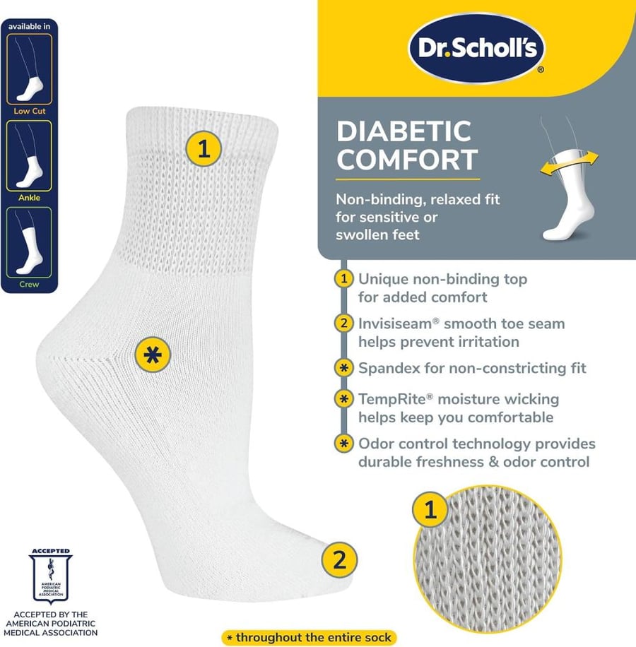 Dr. Scholl's womens Diabetes & Circulatory (4pk)