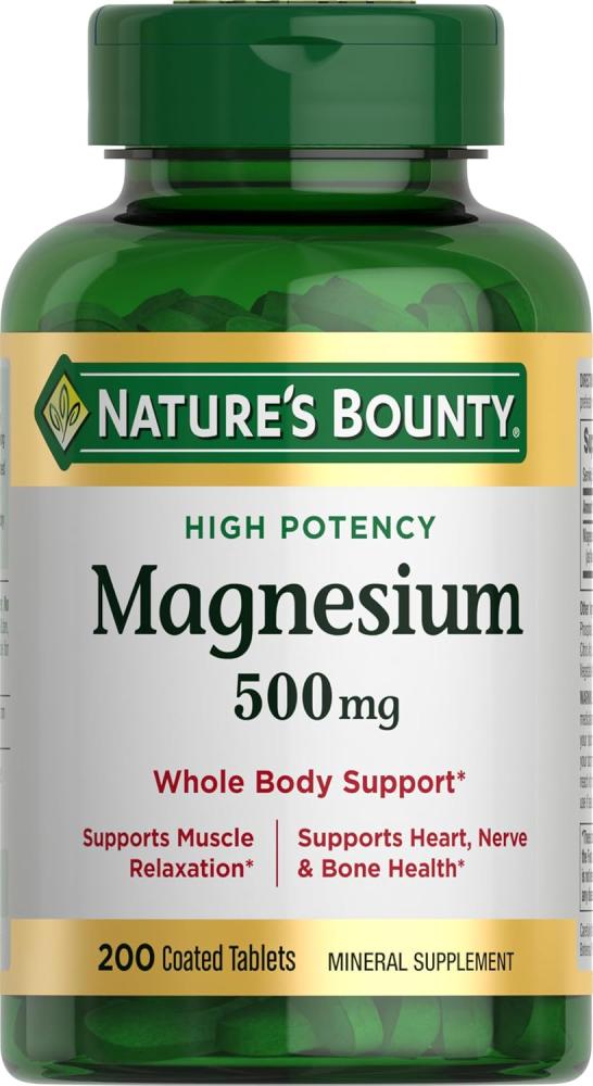 Nature's Bounty Magnesium, Bone and Muscle Health, Tablets, 500 mg, 200 Ct