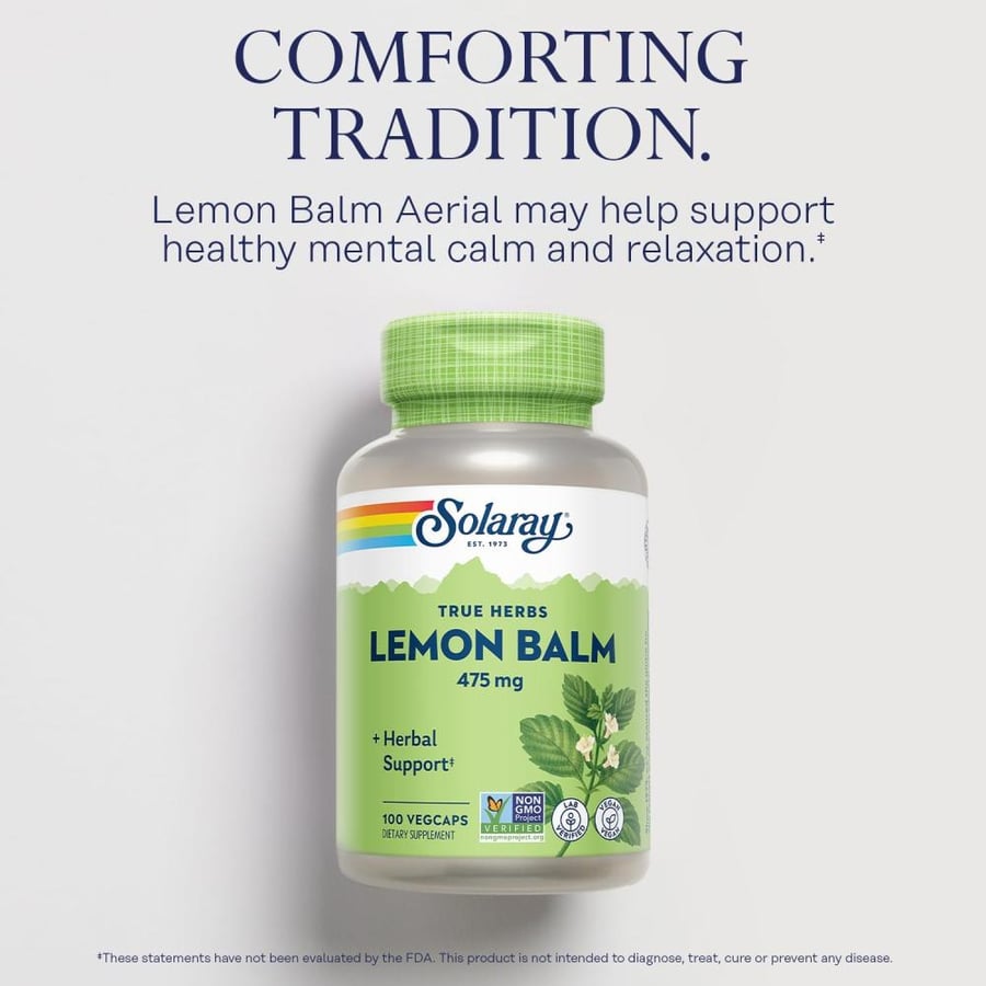 Solaray, Lemon Balm, 475 mg, 100 VegCaps