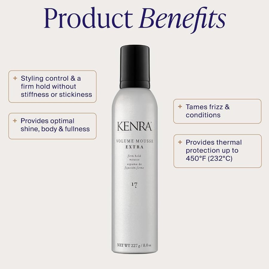 Kenra Professional Volume Mousse Extra 17 | Firm Hold Mousse | All Hair Types | 8 oz