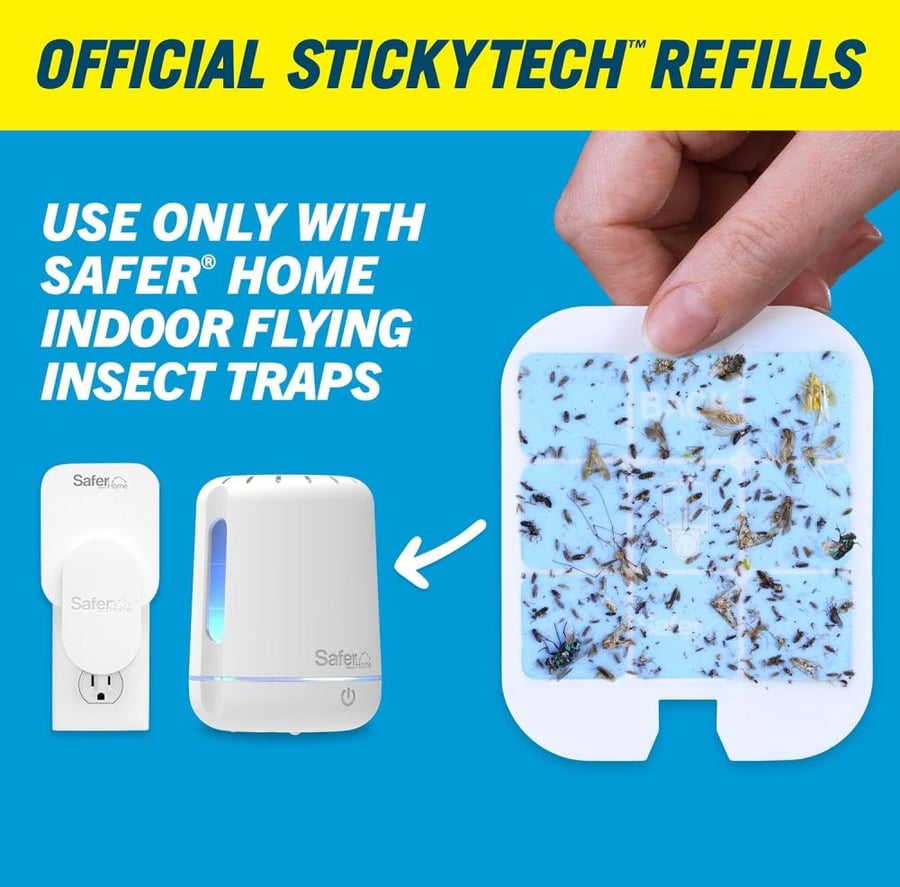 Safer Home SH503 Indoor Plug-In Fly Trap Refill Pack of Glue Cards for SH502 Indoor Fly Trap – 3 Pack