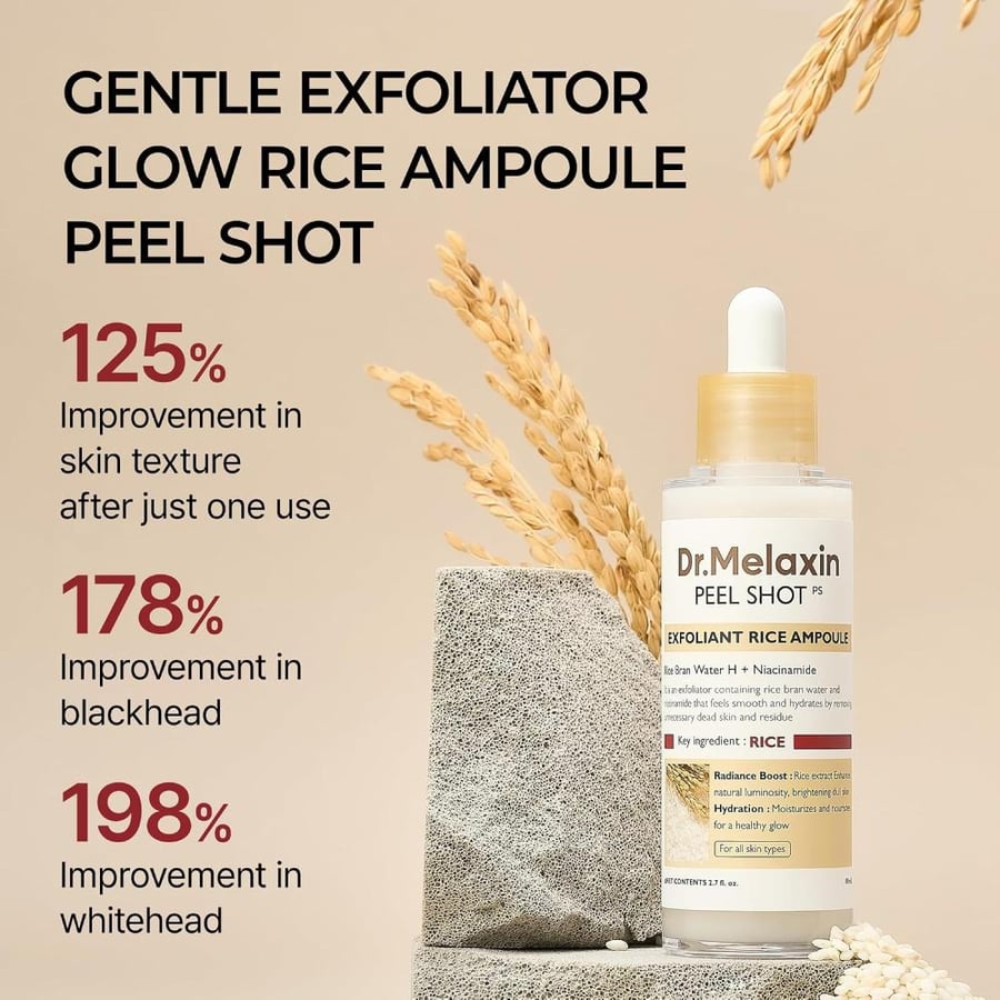 Dr. Melaxin Peel Shot Gomage Ampoule, 2.8 fl oz (80 ml), Pores, Blackheads, Sebum Peeling, Exfoliating Care, Texture Rice Bran Water, Rice Bran Extract, White Rice, Black Rice, Blackhead, Dry