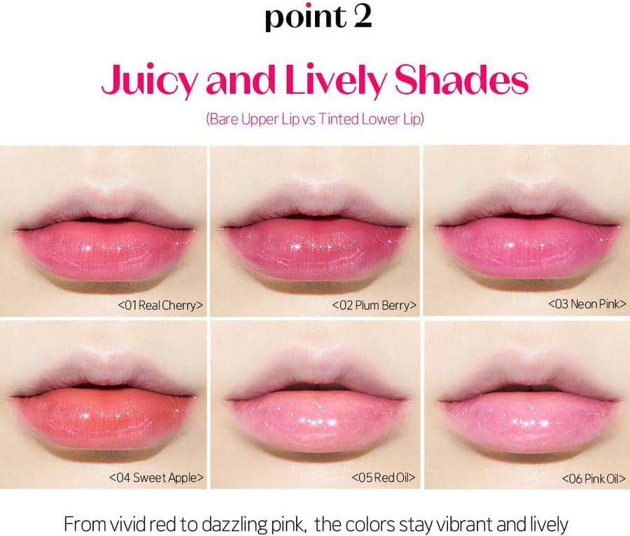 ETUDE Dear Darling Oil Tint #1 Real Cherry 4.2g | Lip Gloss Oil Moisturising & Power