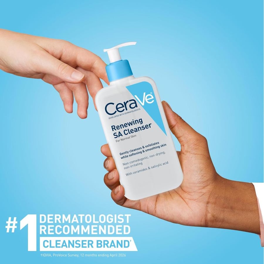 CeraVe Salicylic Acid Cleanser | 8 Ounce | Renewing Exfoliating Face Wash with Vitamin D for Rough and Bumpy Skin | Packaging May Vary