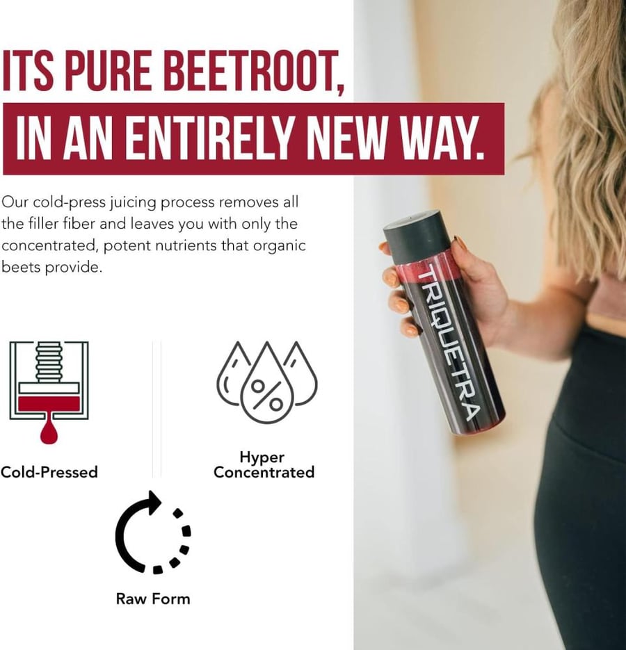 Triquetra Health BioBeet Beet Juice (Black Cherry Flavor) Maximum Potency 20X More Concentration Than Beet Root Powder - Organic, Cold Pressed, USA Grown Form