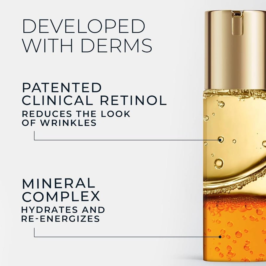 RoC Retinol Correxion Deep Wrinkle Retinol Face Serum with Ascorbic Acid, Daily Anti-Aging Skin Care Treatment for Fine Lines, Dark Spots, Acne Scars, Stocking Stuffers, 1 Ounce (Packaging May Vary)