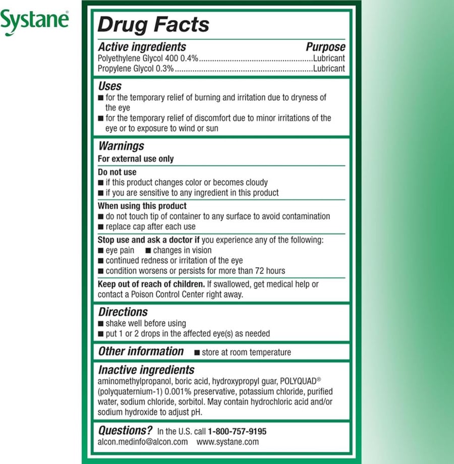 Systane Ultra Lubricant Eye Drops, Twin Pack, 10-mL Each,packaging may vary