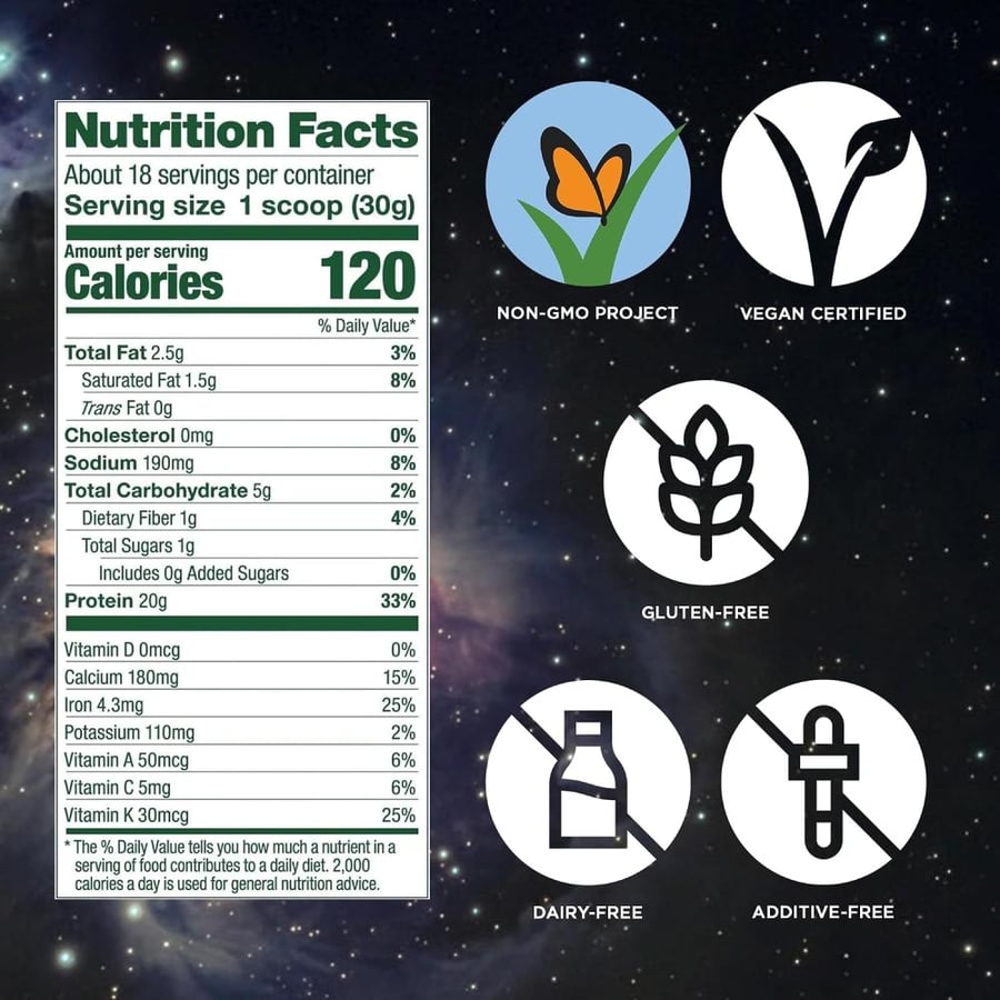 Vega Protein and Greens Vegan Protein Powder Vanilla (18 Servings) - 20g Plant Based Protein Plus Veggies, Vegan, Non GMO, Pea Protein for Women and Men, 1.2lb (Packaging May Vary)