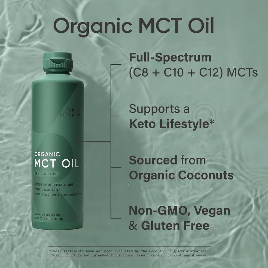 Sports Research, MCT Oil, Unflavored, 16 oz (473 ml)
