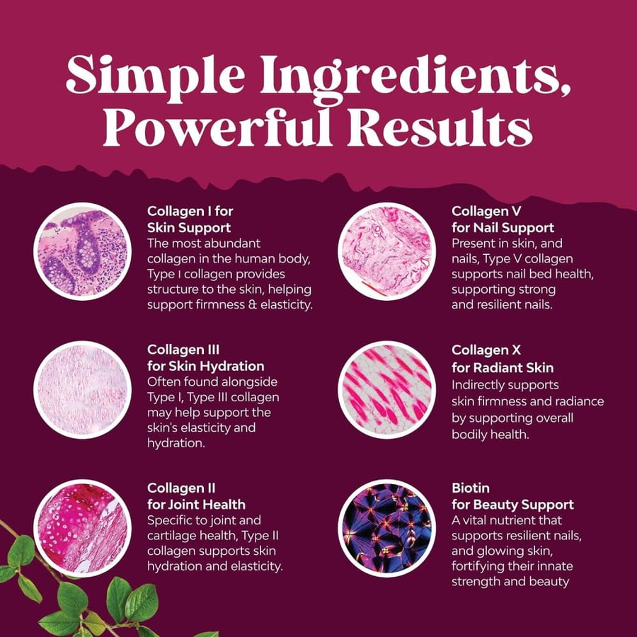Advanced Multi Collagen Complex - Biotin and Collagen Supplement for Men and Women with BioPerine and Vitamin C - Type 1 2 3 5 & X Collagen Pills for Bone and Joint Support Hair Skin and Nails
