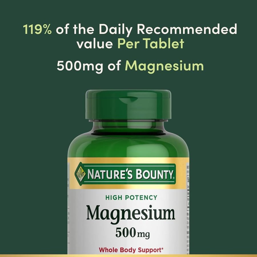 Nature's Bounty Magnesium, Bone and Muscle Health, Tablets, 500 mg, 200 Ct