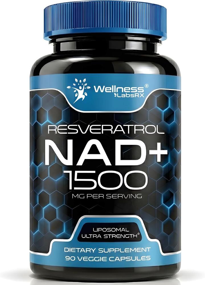 NAD Supplement, 1500mg - Liposomal NAD+ Supplement with Resveratrol, Nad Plus Boosting Supplement - Support Cellular Health, Stamina & Healthy Aging - Ultra Strength Capsules, USA Made
