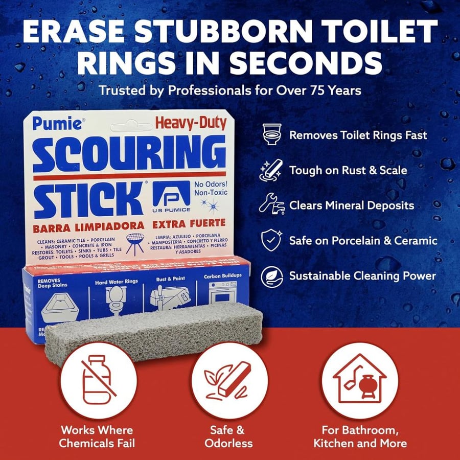 Pumie U.S. Scouring Stick, Heavy Duty Extra Strong Cleaning Bar (2 Pack)