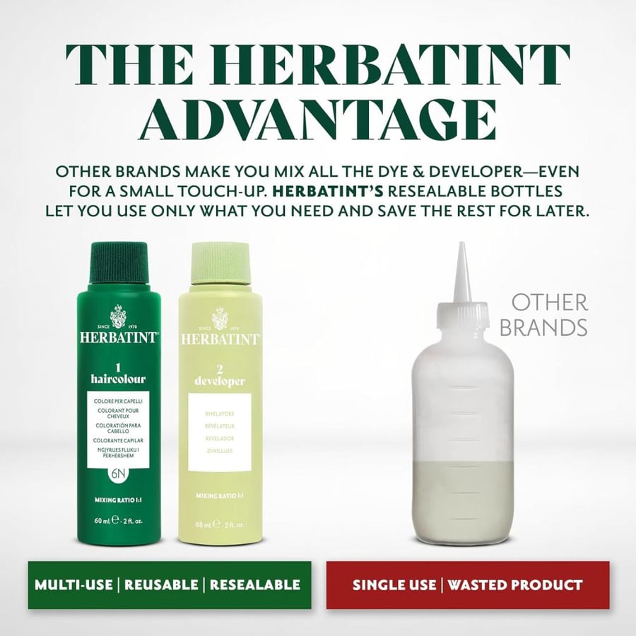 Herbatint Permanent Haircolor Gel, 5D Light Golden Chestnut, Alcohol Free, Vegan, 100% Grey Coverage - 150ml