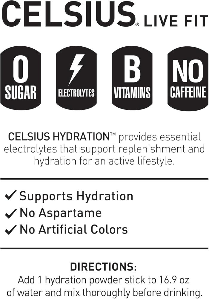 CELSIUS Hydration™ Strawberry Watermelon, Sugar Free Electrolyte Hydration Drink Mix (Pack of 14)
