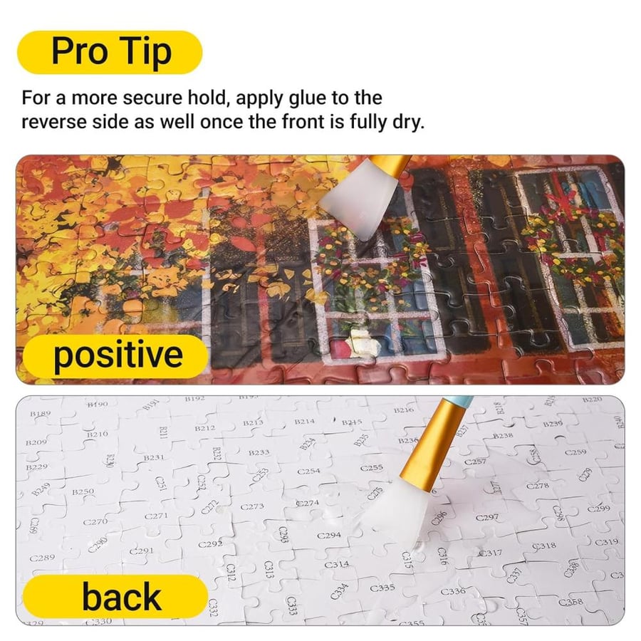 YAKAMOZ Updated Jigsaw Puzzle Glue with New Sponge Head for Adults and Children Clear Water-Soluble Special Craft Puzzle Glue, Non-Toxic and Quick Dry for 1000/1500/3000 Pieces of Puzzle,120ML